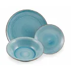 Shërbimi i enëve të darkës në nuanca blu të forta dolomiti 18 copë - Abruzzo Viadurini