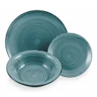 Shërbimi i enëve të darkës në nuanca blu të forta dolomiti 18 copë - Abruzzo Viadurini