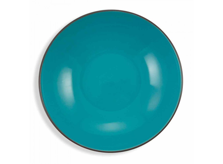 Set për darkë Porcelani me 18 ngjyra copë porcelani me ngjyra - Timesquare Viadurini