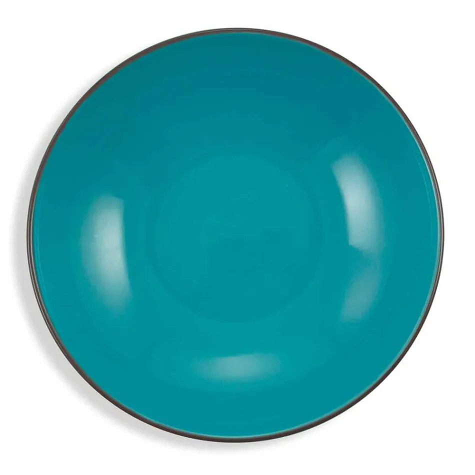 Set për darkë Porcelani me 18 ngjyra copë porcelani me ngjyra - Timesquare Viadurini