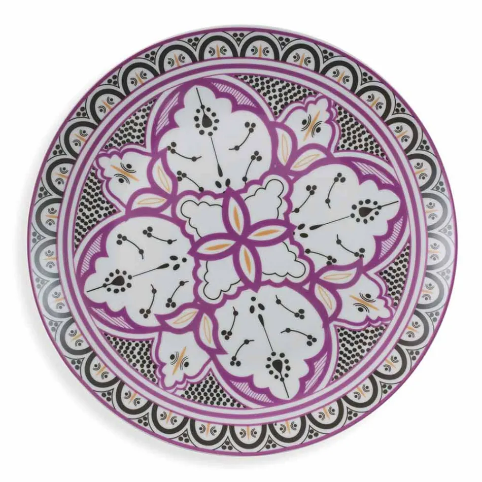 Shërbimi i enëve etnike në Porcelan dhe 18 copë prej guri me ngjyra dhe moderne - Fez Viadurini