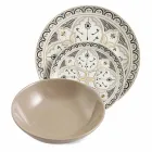 Shërbimi i enëve etnike në Porcelan dhe 18 copë prej guri me ngjyra dhe moderne - Fez Viadurini