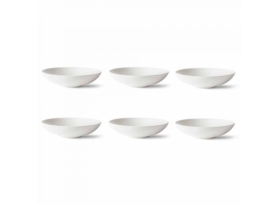 Pllaka darke gustatorësh të vendosura në porcelan në Dizajn të Bardhë 6 copë - Romilda Viadurini