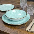 Shërbimi i pjatave në 18 copë gri, blu të lehta ose blu të dolomitit të fortë - arab Viadurini