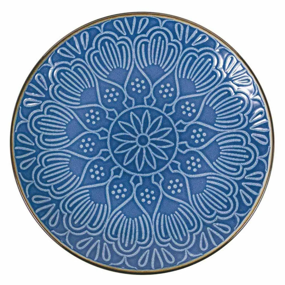 Shërbimi i pjatave në 18 copë gri, blu të lehta ose blu të dolomitit të fortë - arab Viadurini