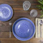 Shërbimi i pjatave në 18 copë gri, blu të lehta ose blu të dolomitit të fortë - arab Viadurini