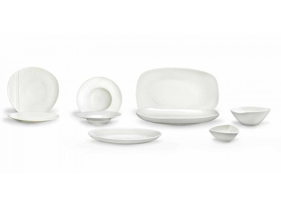 Set për darka prej porcelani të Bardhë 23 copë Dizajn modern dhe elegant - Nalah Viadurini