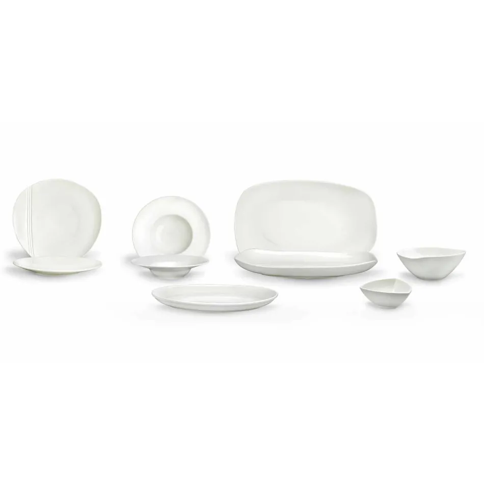 Set për darka prej porcelani të Bardhë 23 copë Dizajn modern dhe elegant - Nalah Viadurini