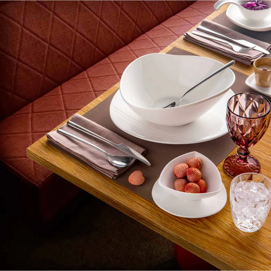 Set për darka prej porcelani të Bardhë 23 copë Dizajn modern dhe elegant - Nalah Viadurini