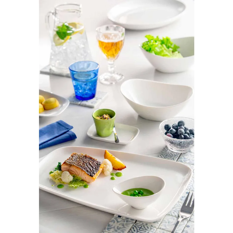 Set për darka prej porcelani të Bardhë 23 copë Dizajn modern dhe elegant - Nalah Viadurini