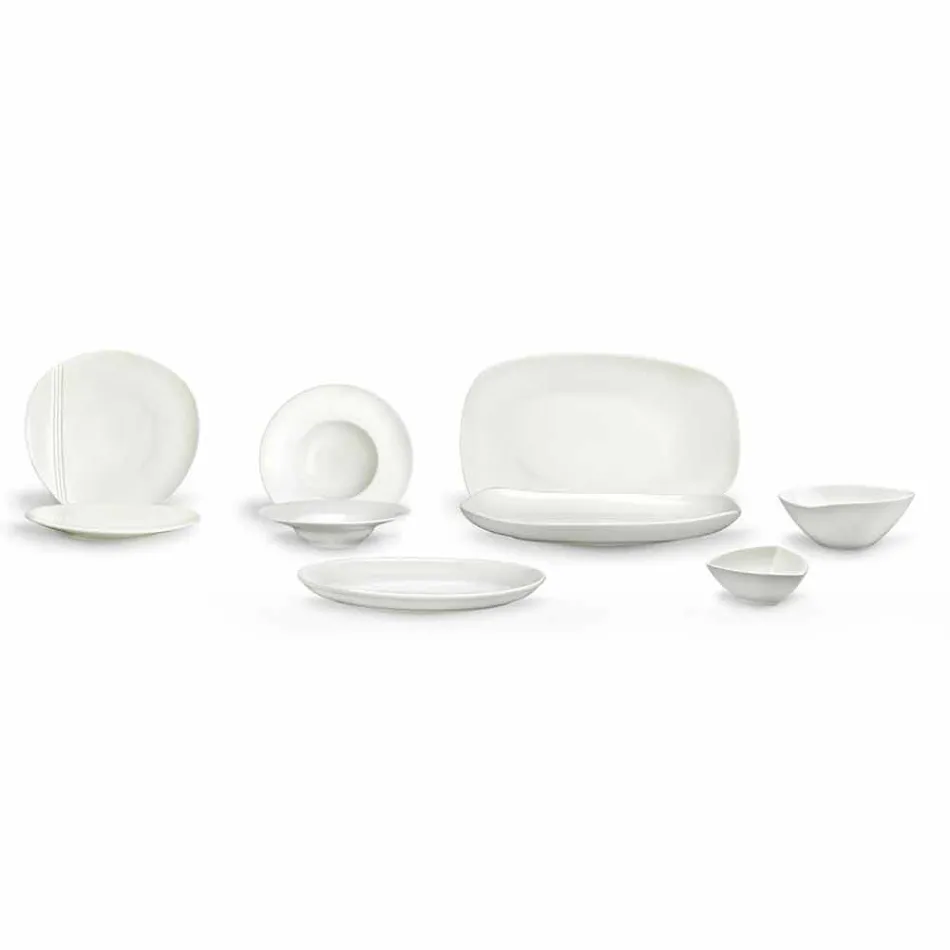 Set për darka prej porcelani të Bardhë 23 copë Dizajn modern dhe elegant - Nalah Viadurini