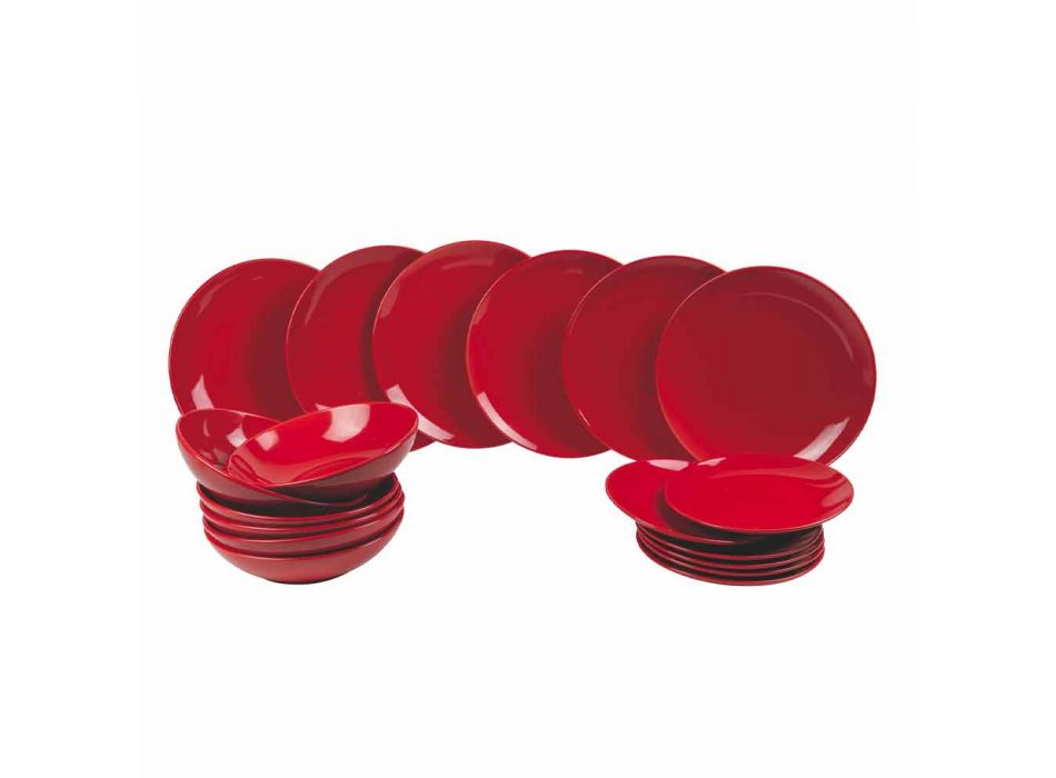 Pjatat e Kuqe të Krishtlindjeve të vendosura në prodhim gresi 18 Copë Tradita dhe Eleganca - Rossano Viadurini