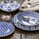Darkë darke prej porcelani dritë blu ose blu 18 copë - Avion Viadurini