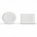 Pllaka për darkë vendosni 3 copa të projektimit ovale dhe drejtkëndëshe në porcelan - Egle