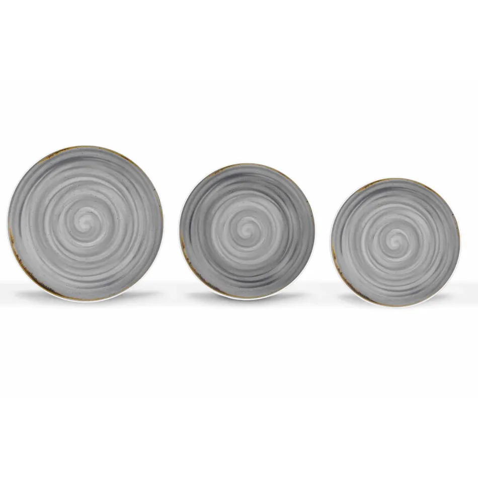 Shërbimi i Pllakave të Darkës me ngjyra dhe moderne prej porcelani 18 copë - Rurolo Viadurini