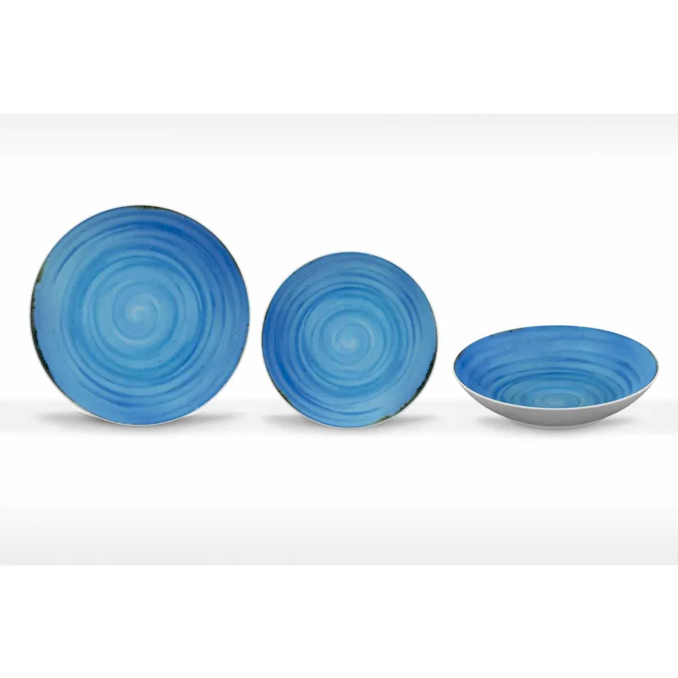 Shërbimi i Pllakave të Darkës me ngjyra dhe moderne prej porcelani 18 copë - Rurolo Viadurini