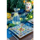 Seti e pllakave katrore me ngjyra moderne në Porcelan dhe Porcelan 18 copë - Verë Viadurini