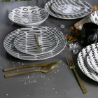 Set Takëme Efekti Tortoise Satelini Gold Steel 24 Copë - Shkëmb Viadurini