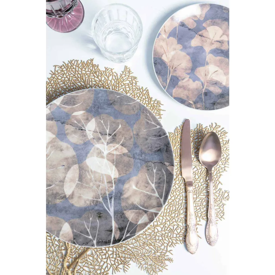 Set Set takëm prej çeliku me ngjyrë të ngopur Saten Design 24 copë copë - Fantazi Viadurini