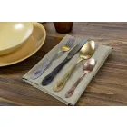 Set Set takëm prej çeliku me ngjyrë të ngopur Saten Design 24 copë copë - Fantazi Viadurini