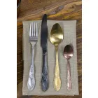 Set Set takëm prej çeliku me ngjyrë të ngopur Saten Design 24 copë copë - Fantazi Viadurini