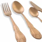 Set Set takëm prej çeliku me ngjyrë të ngopur Saten Design 24 copë copë - Fantasiapos Viadurini