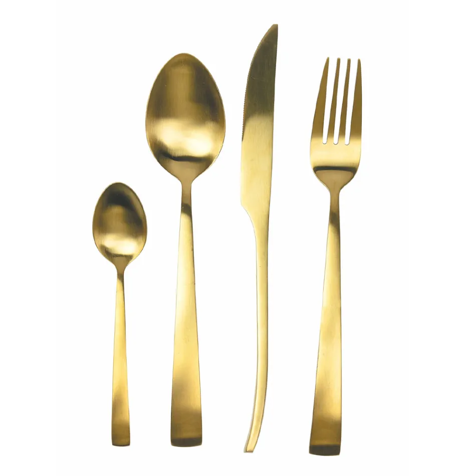 Komplet takëmesh prej 24 Copash prej argjendi, ari ose bakri, mat, çeliku - Borough Viadurini