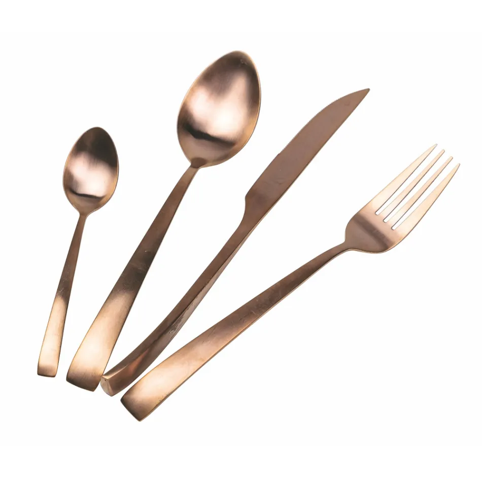 Komplet takëmesh prej 24 Copash prej argjendi, ari ose bakri, mat, çeliku - Borough Viadurini