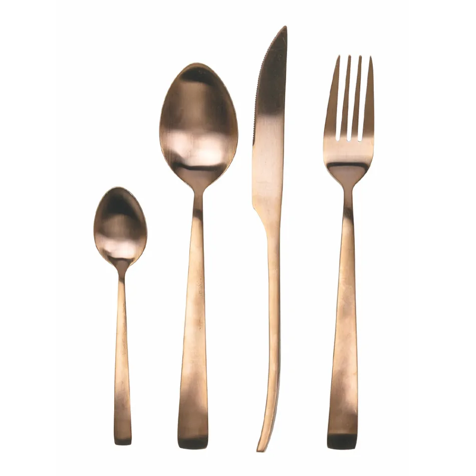 Komplet takëmesh prej 24 Copash prej argjendi, ari ose bakri, mat, çeliku - Borough Viadurini