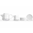 Shërbim filxhani dhe pjatash me çajnik porcelani dhe enë qumështi 14 copë - Arktik Viadurini