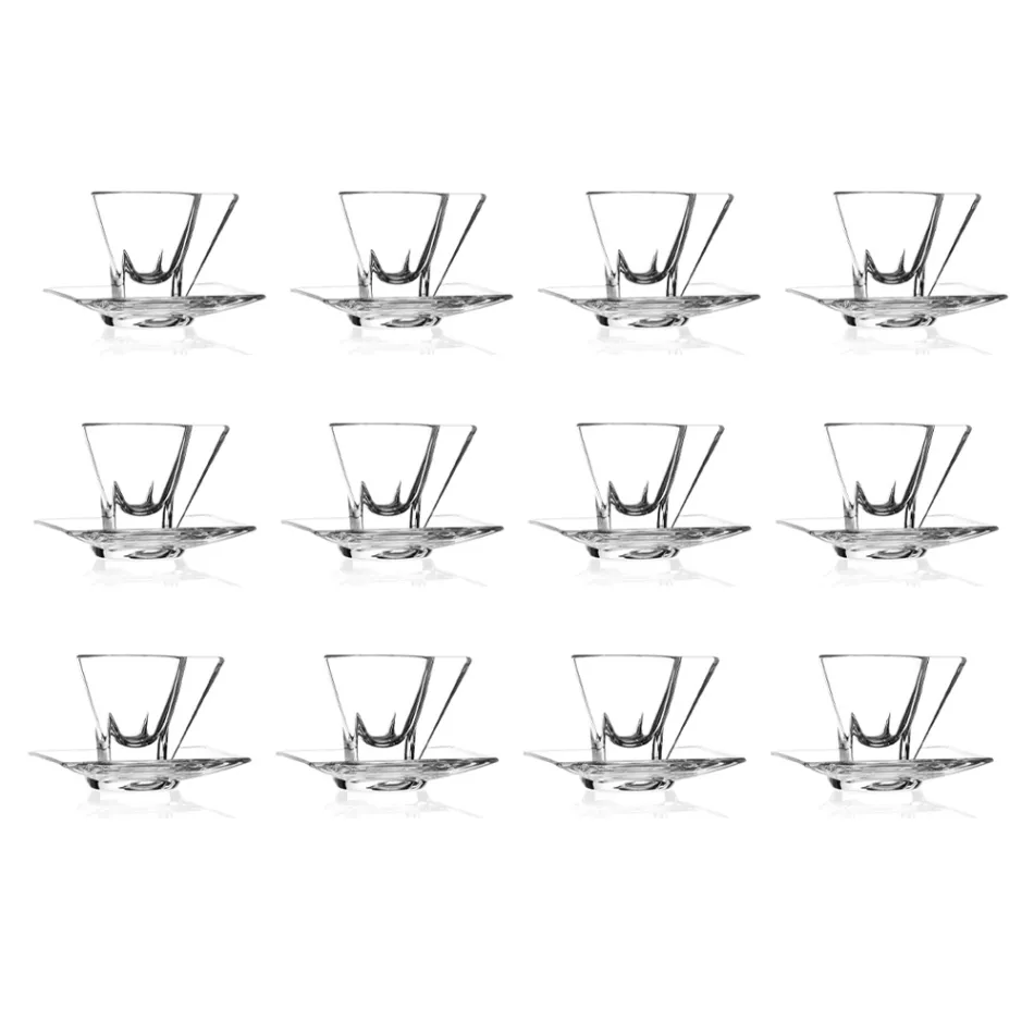 Shërbimi i Kupës Cappuccino në Italisht Eco Crystal 12 Copë - Amalgam Viadurini