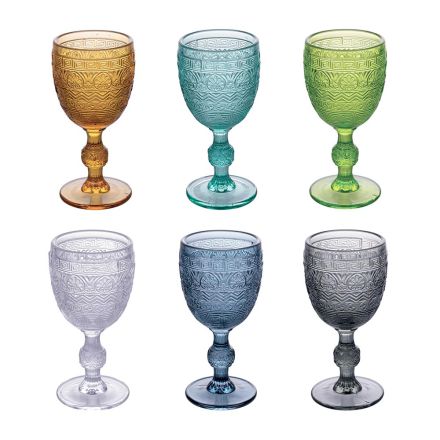 Set me 12 gota 210 ml në gotë me ngjyra dhe Relief Work - Sunset Viadurini