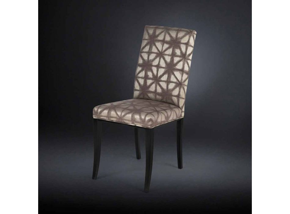2 shtatori veshur me karrige moderne me këmbë prej druri në Audrey të zezë Viadurini
