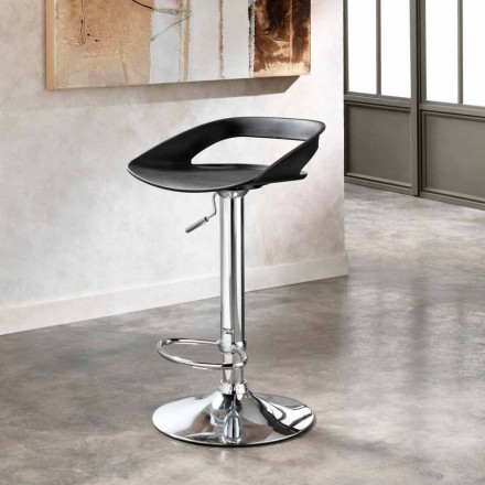 2 shtator stools në metal krom dhe PVC Aldo, dizajn modern Viadurini