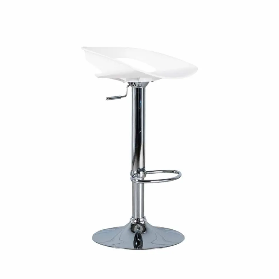 2 shtator stools në metal krom dhe PVC Aldo, dizajn modern Viadurini