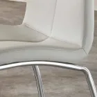 4 shtator karrige lëkure faux me dizajn modern dhe metal kromi Alba Viadurini