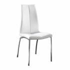 4 shtator karrige lëkure faux me dizajn modern dhe metal kromi Alba Viadurini