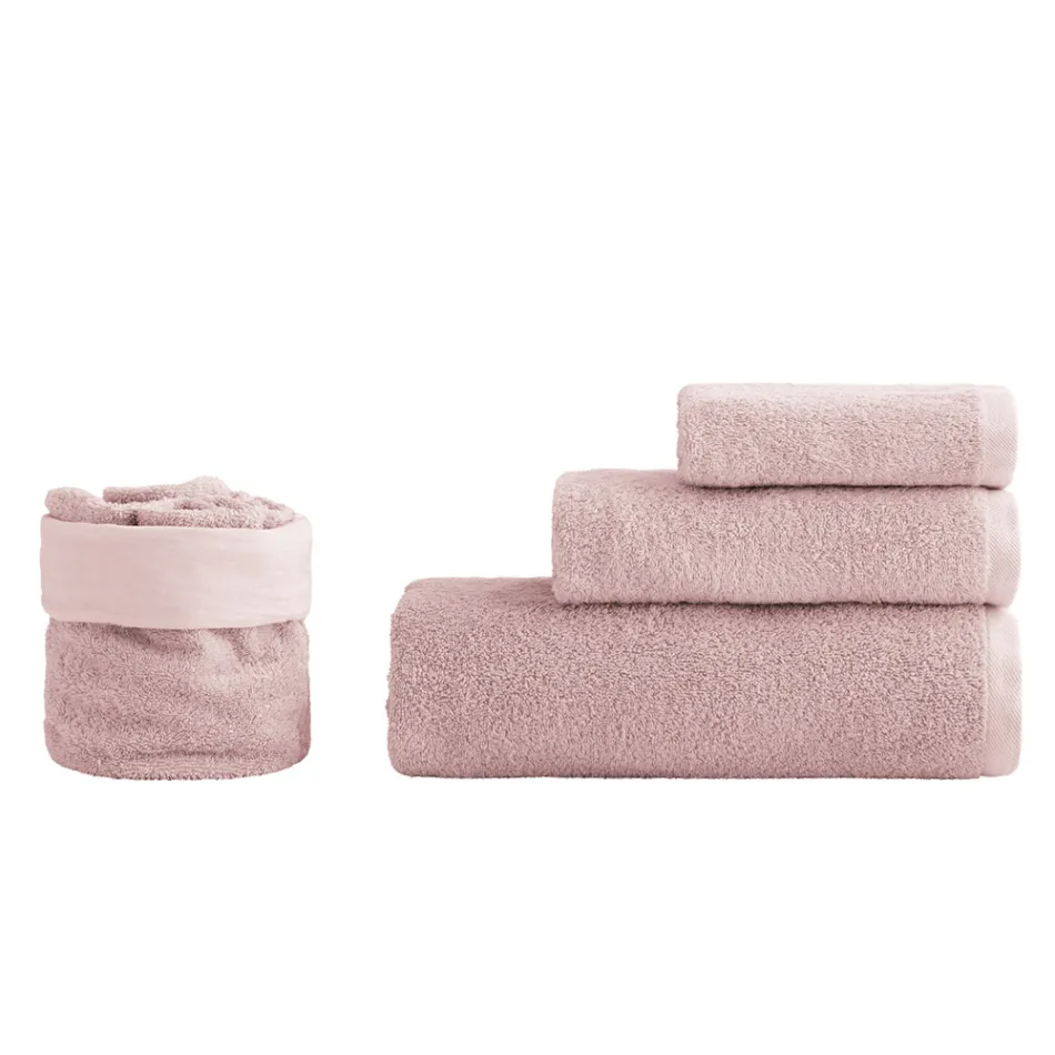 Komplet banjoje 8 copë me pëlhurë pambuku të pastër, të gjitha veshjet e lyera - të lëmuara Viadurini