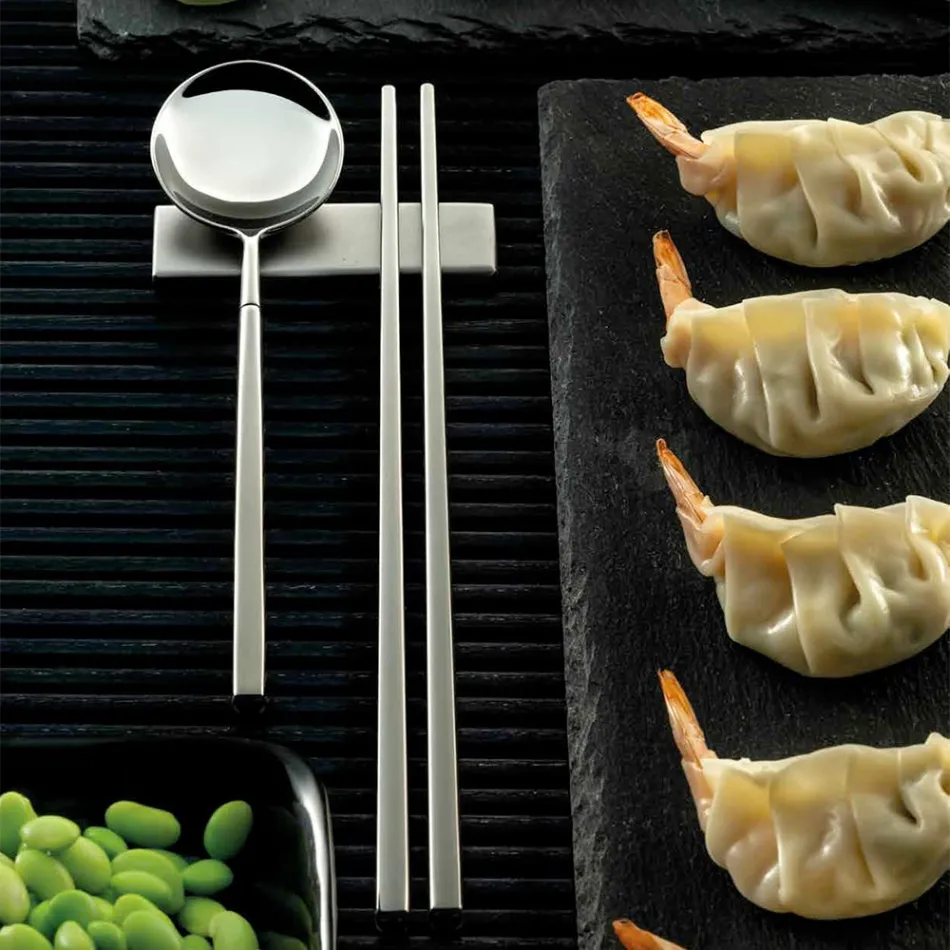 Set i përbërë nga lugë frutash, shkopinj dhe pushim për takëmet - Osaka Viadurini