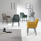 Set prej 2 kolltuqesh të veshura me tapiceri në material shumëngjyrësh dhe kornizë metalike - Valeria Viadurini