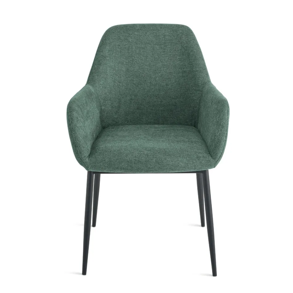 Set prej 2 kolltuqesh të veshura me tapiceri në material shumëngjyrësh dhe kornizë metalike - Valeria Viadurini