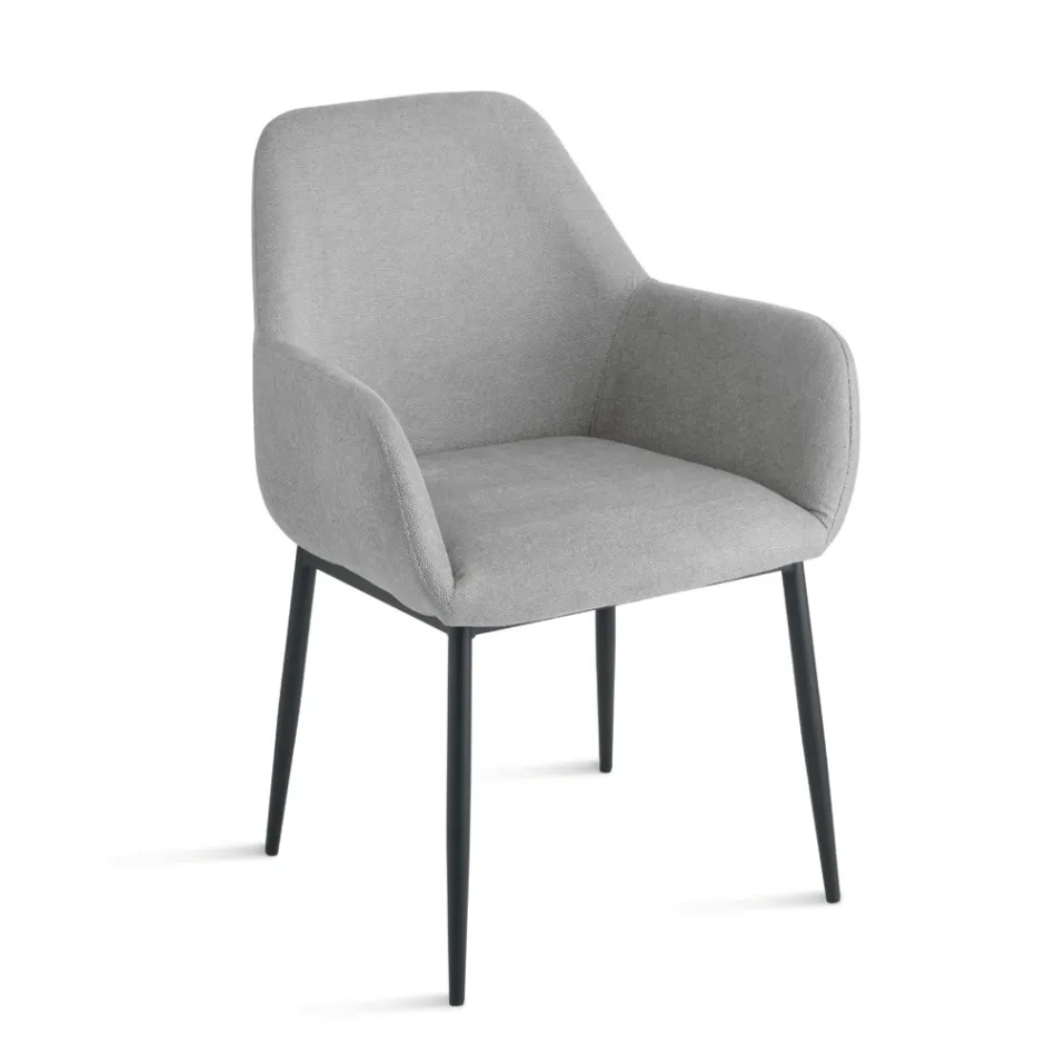 Set prej 2 kolltuqesh të veshura me tapiceri në material shumëngjyrësh dhe kornizë metalike - Valeria Viadurini