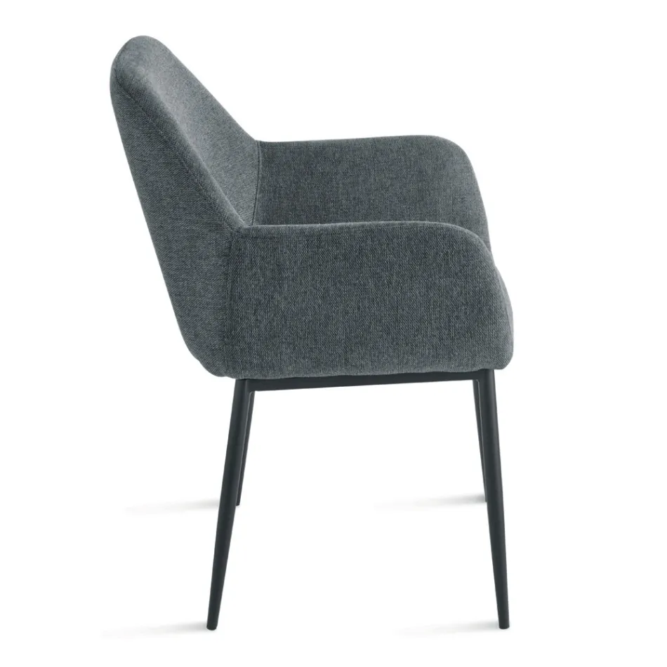 Set prej 2 kolltuqesh të veshura me tapiceri në material shumëngjyrësh dhe kornizë metalike - Valeria Viadurini