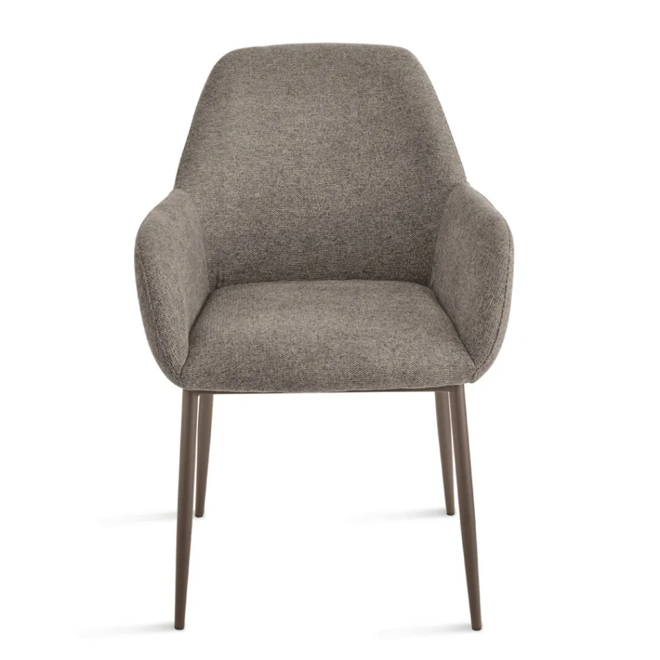 Set prej 2 kolltuqesh të veshura me tapiceri në material shumëngjyrësh dhe kornizë metalike - Valeria Viadurini