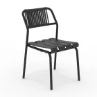 Set me 2 karrige kopshti prej alumini dhe shpine me litar - Shkëlqyeshëm Viadurini