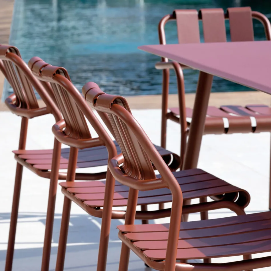 Set me 2 karrige kopshti të prodhuara tërësisht nga alumini - të shkëlqyeshme Viadurini