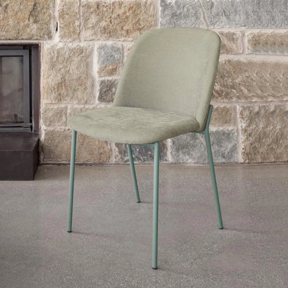 Set me 2 Karrige Dhomë Dite prej Pëlhure dhe Metal Prodhuar në Itali - Ivy Viadurini