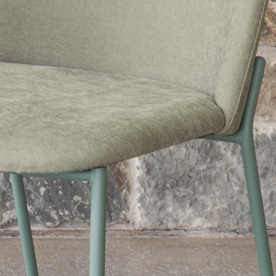 Set me 2 Karrige Dhomë Dite prej Pëlhure dhe Metal Prodhuar në Itali - Ivy Viadurini