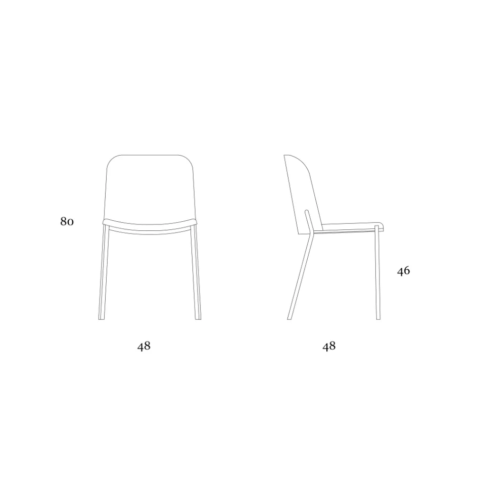 Set me 2 Karrige Dhomë Dite prej Pëlhure dhe Metal Prodhuar në Itali - Ivy Viadurini