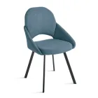 Set prej 2 Karrigesh të Veshura me Tapiceri në Pëlhurë Shumëngjyrëshe dhe Kornizë Metalike - Damian Viadurini